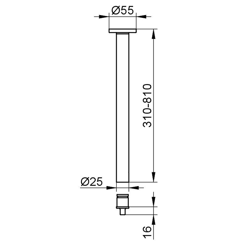 Stropní podpěra (sada) Keuco Plan, 600 mm, ušlechtilá ocel/černošedá (RAL 7021)