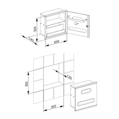 Modul k umyvadlu 3 Keuco Plan Integral, 326 x 325 x 143 mm, pochromováno/bílý lak/vpravo