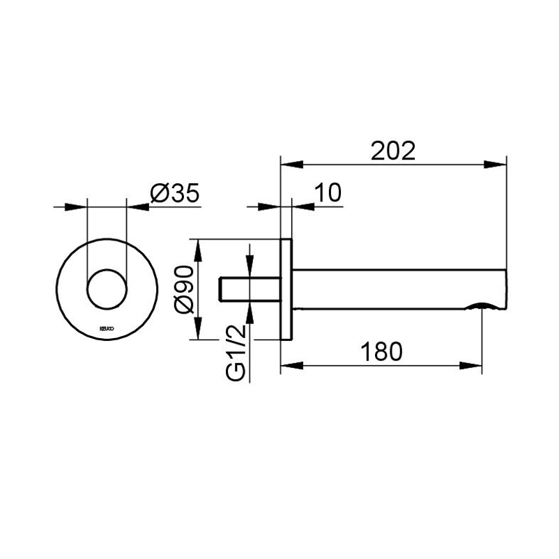 Vanová vpusť DN 15 Keuco IXMO, 180 mm, bronz kartáčovaný