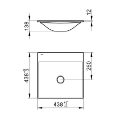 Keramické umyvadlo Keuco Edition 11, 438 x 12 x 438 mm, bílá