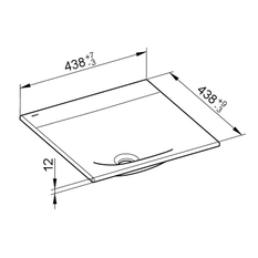 Keramické umyvadlo Keuco Edition 11, 438 x 12 x 438 mm, bílá