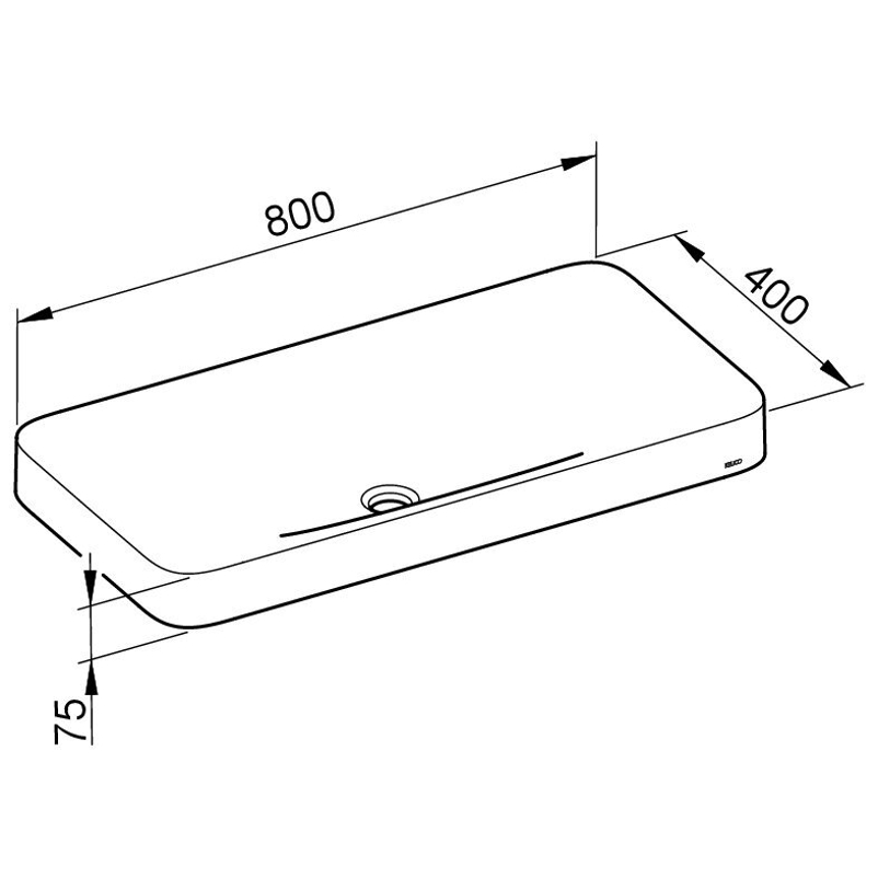 Zápustné keramické umyvadlo Keuco Edition 400, 800 x 75 x 400 mm, bílá