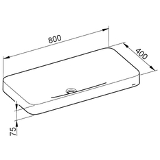 Zápustné keramické umyvadlo Keuco Edition 400, 800 x 75 x 400 mm, bílá