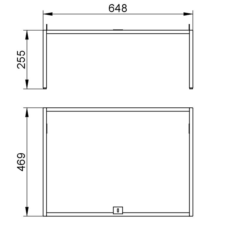 Podstavec Keuco Plan, 650 x 255 x 470 mm, lanýž