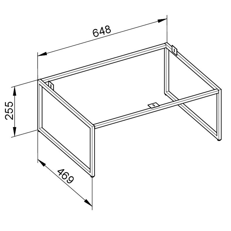 Podstavec Keuco Plan, 650 x 255 x 470 mm, lanýž