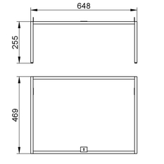 Podstavec Keuco Plan, 650 x 255 x 470 mm, lanýž