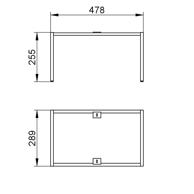 Podstavec Keuco Plan, 480 x 255 x 290 mm, kašmír