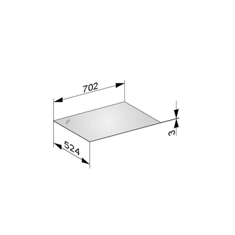 Krycí deska Keuco Edition 11, 702 x 3 x 524 mm, sklo černé