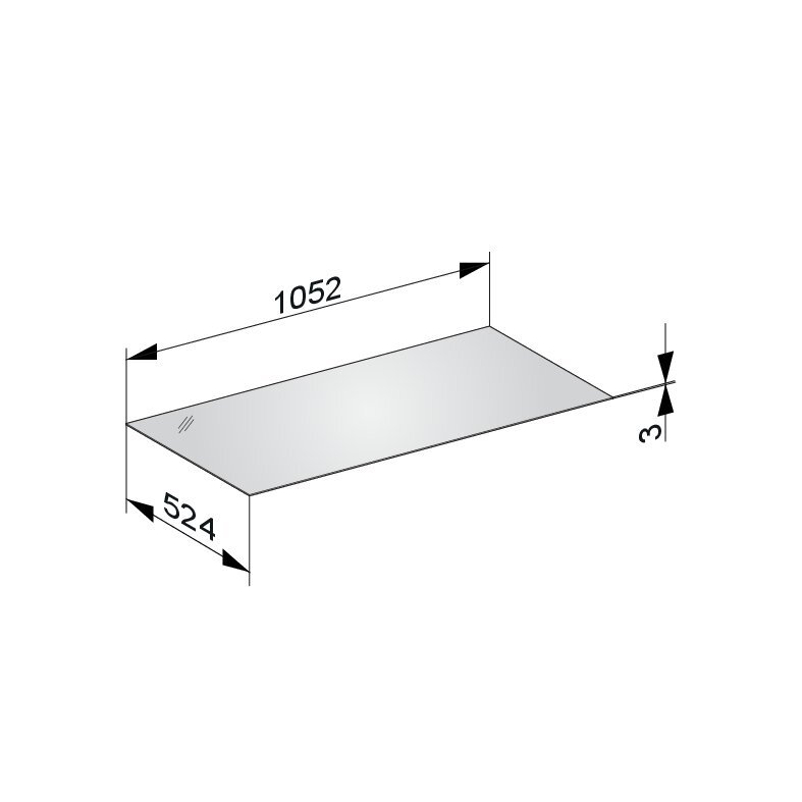 Krycí deska Keuco Edition 11, 1052 x 3 x 524 mm, kašmír/sklo kašmír