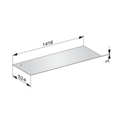 Krycí deska Keuco Edition 11, 1416 x 3 x 524 mm, sklo černé