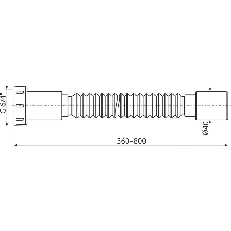 Flexi připojení Alcadrain (Alcaplast) 6/4˝ x 40 plast A791