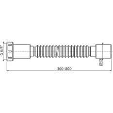 Flexi připojení Alcadrain (Alcaplast) 6/4˝ x 40 plast A791