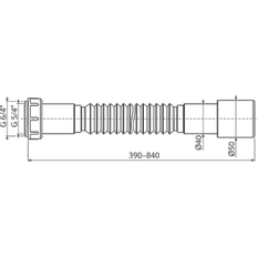 Flexi připojení Alcadrain (Alcaplast) 6/4˝ s redukcí na 5/4˝ x 50/40 plast A793