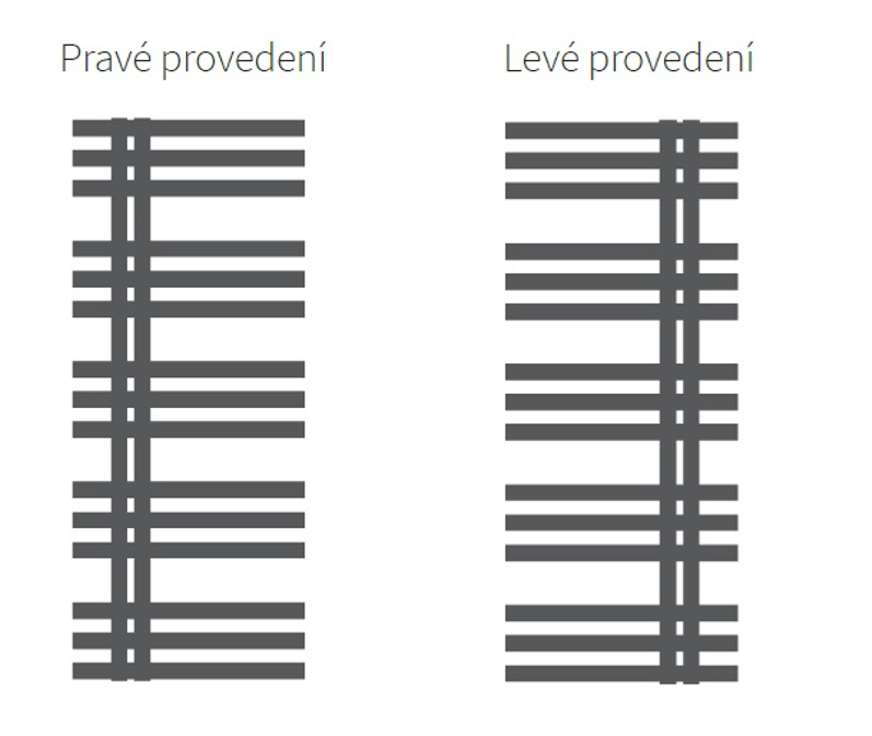 Těleso koupelnové trubkové Isan Echo 1215 x 500 mm, 471 W, klasické připojení, sněhově bílá RAL 9016