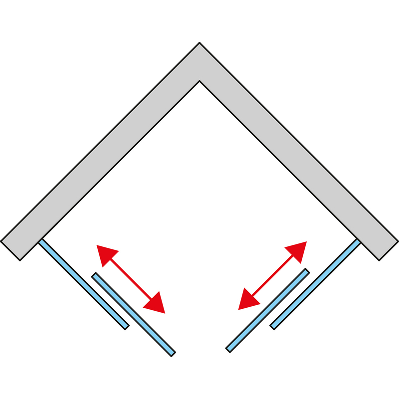 Dvoudílné posuvné dveře Ronal Top - Line S - levé / 1 strana rohového vstupu 900 x 2000 mm, černá matná/sklo čiré