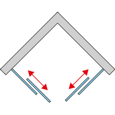 Dvoudílné posuvné dveře Ronal Top - Line S - levé / 1 strana rohového vstupu 900 x 2000 mm, černá matná/sklo čiré