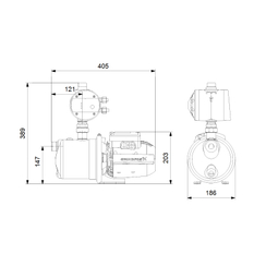 Vodárna Grundfos JP 4-47 PM1 1x230V 50Hz 1,5m SCHUKO HU