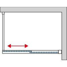 Pevná stěna Ronal Cadura samostatná s posuvným dílem - montáž vpravo 1100 x 2000 mm, aluchrom/sklo čiré