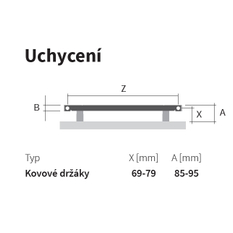 Těleso topné designové Isan Carme 1143 x 605 mm, 449 W, středové připojení, sněhově bílá RAL 9016