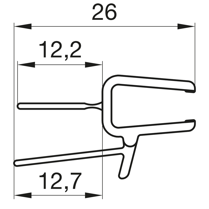 Vodorovné těsnění Ronal pro 6mm sklo, ks