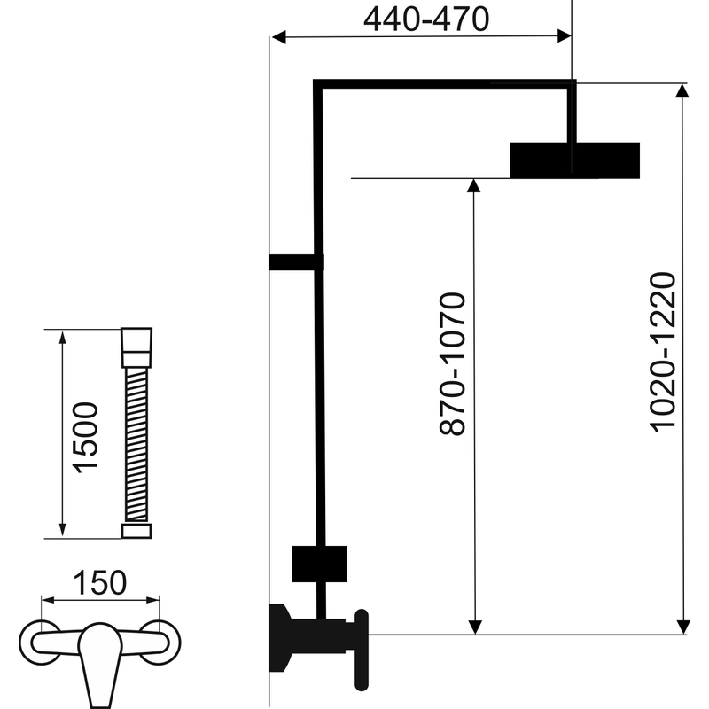 Novaservis Sprchová souprava + sprchová baterie s horním vývodem 38062 SET070/38,1