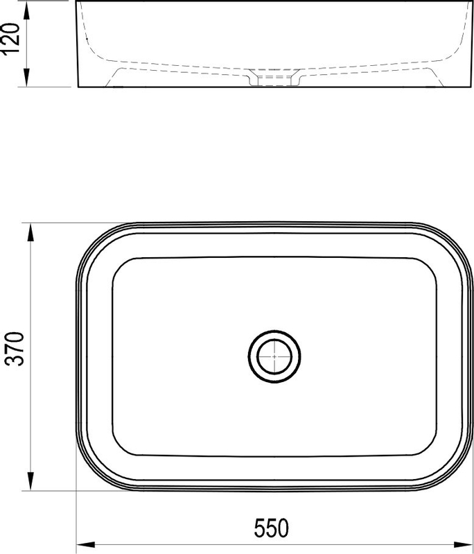 Umyvadlo Ravak Ceramic Slim R 55, bez otvoru pro baterii, bez přepadu, bílá