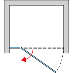 Jednokřídlé dveře Ronal Annea Black s pevnou stěnou v rovině s vyrovnávacím profilem - montáž vlevo / 1 strana rohového vstupu 900 x 2000 mm, černá matná/sklo čiré