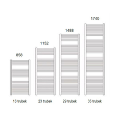 Těleso koupelnové trubkové elektrické Lipovica Cool Electric 1160 x 550 mm, 600 W, termostat vpravo, bílá 550 x 600 W mm, termostat vpravo, , bílá