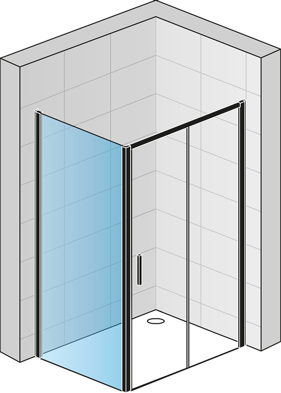 Boční stěna / Walk - in Ronal Top - Line S 900 x 2000 mm, černá matná/sklo čiré