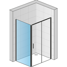 Boční stěna / Walk - in Ronal Top - Line S 900 x 2000 mm, černá matná/sklo čiré