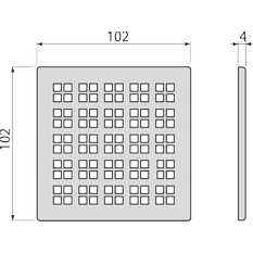 Mřížka Alcadrain (Alcaplast) pro nerezové vpusti 102 x 102 mm nerez MPV015