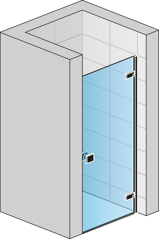 Jednokřídlé dveře Ronal Annea Black - panty vpravo / 1 strana rohového vstupu 900 x 2000 mm, černá matná/sklo čiré