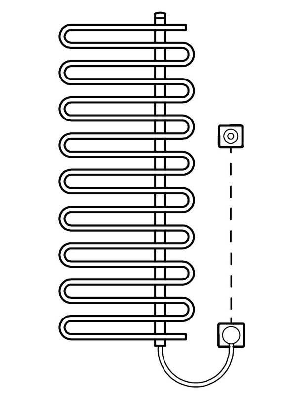 Těleso koupelnové trubkové Kermi Icaro-E 1421 x 400 mm, elektrosada WKS vpravo 400 W, bílé