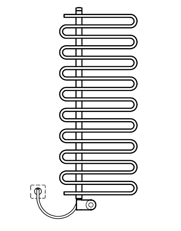 Těleso koupelnové trubkové Kermi Icaro-E 1421 x 400 mm, elektrosada FKS vlevo 400 W, bílé