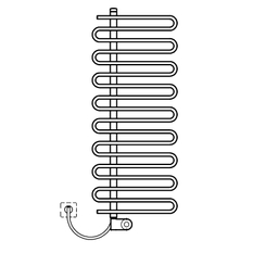 Těleso koupelnové trubkové Kermi Icaro-E 1421 x 400 mm, elektrosada FKS vlevo 400 W, bílé