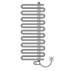 Těleso koupelnové trubkové Kermi Icaro-E 1421 x 400 mm, elektrosada FKS vpravo 400 W, bílé