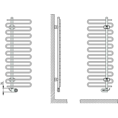 Těleso koupelnové trubkové Kermi Icaro-E 1421 x 400 mm, elektrosada FKS vpravo 400 W, bílé