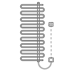 Těleso koupelnové trubkové Kermi Icaro-E 1421 x 600 mm, elektrosada WKS vpravo 600 W, bílé