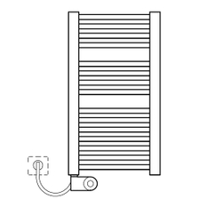 Těleso koupelnové trubkové elektrické Kermi Duett-E 1188 x 634 mm, elektrosada FKS vlevo 1200W, bílé