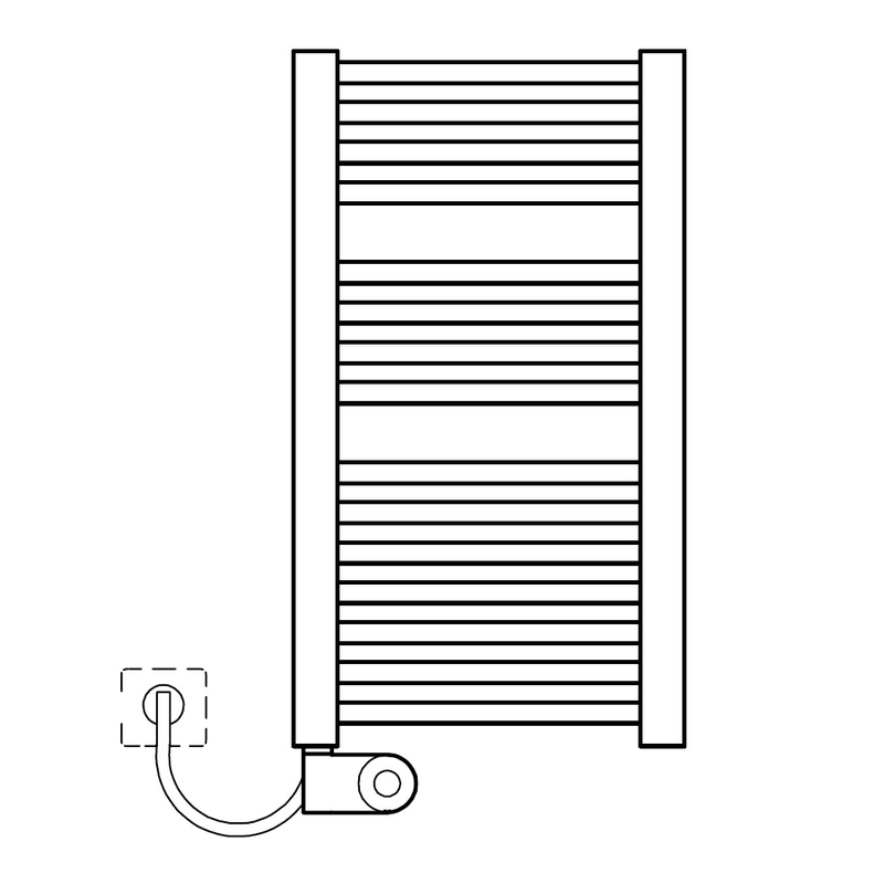 Těleso koupelnové trubkové elektrické Kermi Duett-E 1492 x 934 mm, elektrosada FKS vlevo 1500W, bílé