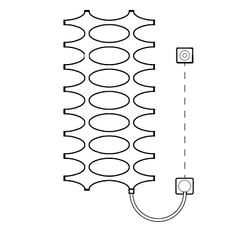 Těleso koupelnové designové elektrické Kermi Ideos-E 1526 x 508 mm, elektrosada WKS vpravo 600 W, stříbrné