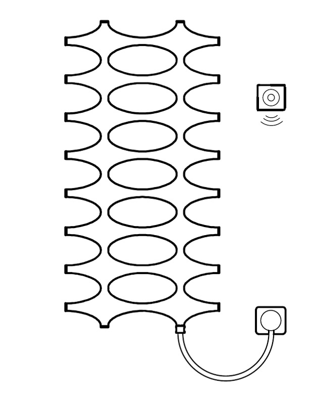 Těleso koupelnové designové elektrické Kermi Ideos-E 1901 x 508 mm, elektrosada WFS vpravo 600 W, stříbrné