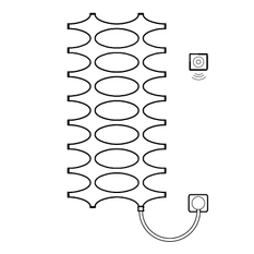 Těleso koupelnové designové elektrické Kermi Ideos-E 1901 x 508 mm, elektrosada WFS vpravo 600 W, stříbrné