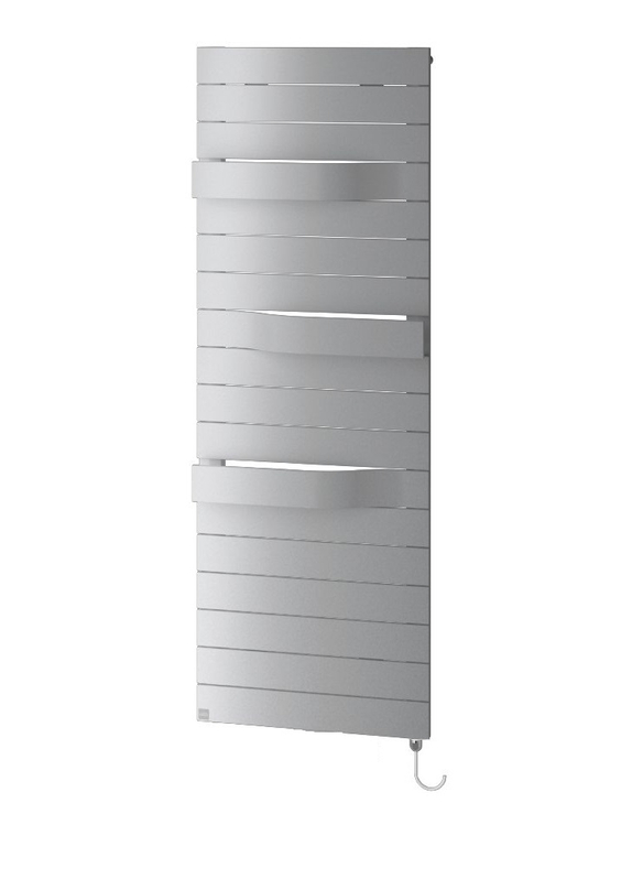 Těleso koupelnové designové elektrické Kermi Tabeo-E elektrosada WKS vpravo 600 W, 1197 x 500 mm, stříbrné