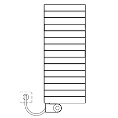 Těleso koupelnové designové elektrické Kermi Tabeo-E elektrosada FKS vlevo 600 W, 1197 x 500 mm, stříbrné