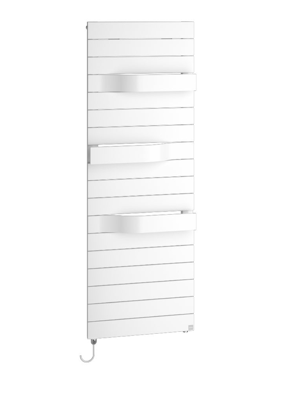 Těleso koupelnové designové elektrické Kermi Tabeo-E elektrosada WKS vlevo 800 W, 1197 x 600 mm, bílé