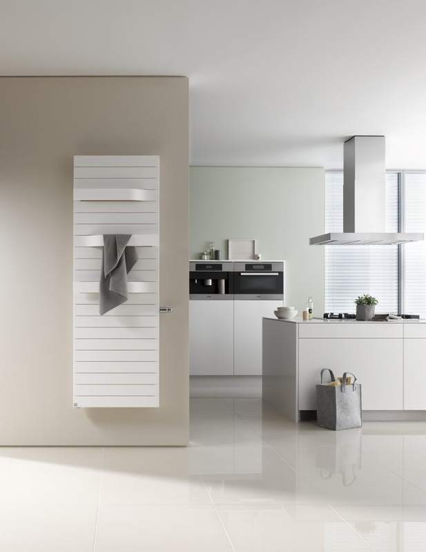 Těleso koupelnové designové Kermi Tabeo-V ventil vpravo 1437 x 750 mm, 1048 W, bílé