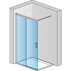 Pevná stěna Ronal Cadura samostatná s posuvným dílem - montáž vlevo 1100 x 2000 mm, černá matná/sklo čiré