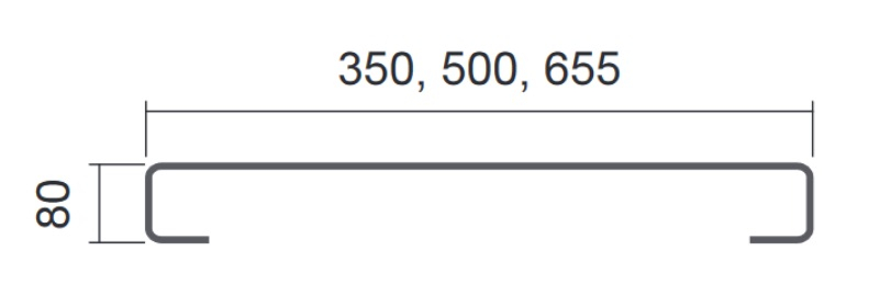 Madlo oboustranné Isan Collom Uni pro tělesa 298 mm, katáčovaný nerez