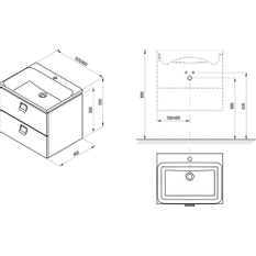 Skříňka pod umyvadlo Ravak SD Comfort 80 skříňka pod umyvadlo bílá/ bílá